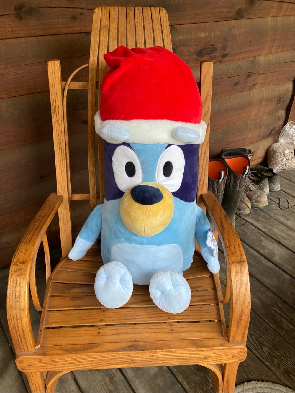 Bluey Plush Dog Toy with Red Christmas Hat - Kids Plush jumbo 2018 NEW